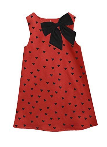 Image of A.T.U.N. (ALL THINGS UBER NICE) Girls Printed Sleeveless Knee Length Casusl Dress with Bow Style