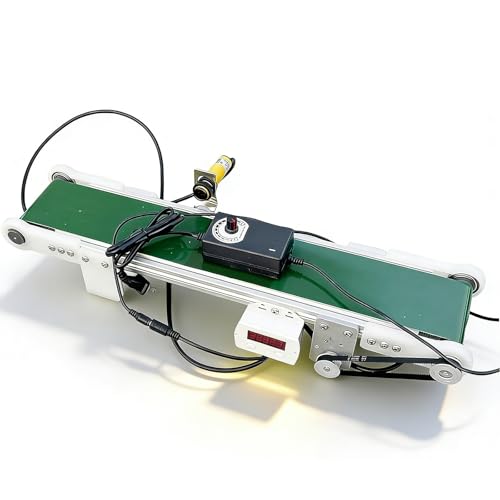Cinta transportadora eléctrica con controlador de velocidad y conteo fotoeléctrico, ideal para aplicaciones de embalaje y procesamiento de alimentos