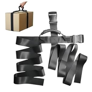 Correas de Mudanza Negro, Correa de Transporte Ajustable, Correa Cruzada de Equipaje, orrea de Transporte con Asa, Correa de Transporte Multiusos para Cajas, Equipaje, etc