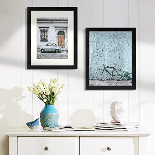 Frametory, 11X14 Certificate Frame With Mat For 8.5X11, Back Hangers For Wall Mounting, Display For Certificates, Documents, Awards, Acknowledgements, Wide Molding (Black, 1-Pack) #TOP7