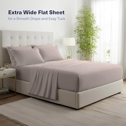 Kickoff Viscose Bamboo Sheets California King Size 4-pc 100% Organic Bamboo Viscose Bed Cooling Sheets Cal King Set Cool Bedding for hot Sleepers Sheet, Flat, Fitted, Pillowcases (Grey Mist, CK)