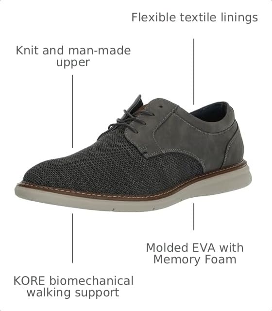 Image of Nunn Bush Chase Knit Plain Toe Oxford Lightweight Breathable Versatile Lace Up