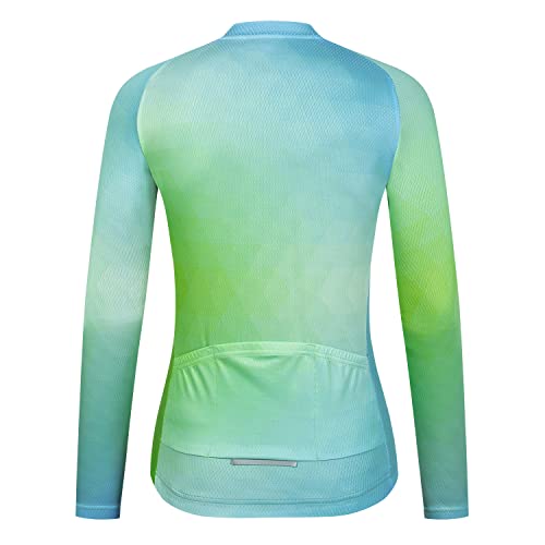Camisa de ciclismo feminina, manga comprida, para bicicleta, roupas esportivas, Ht2011, M