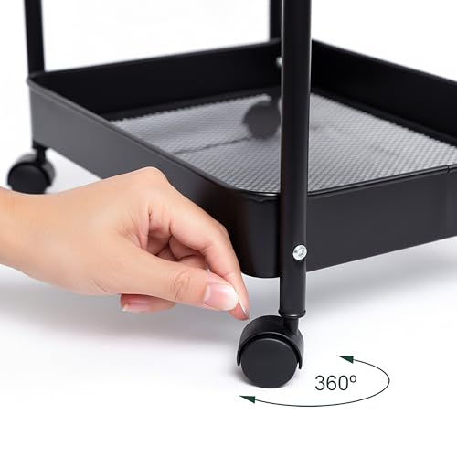 Chariot de rangement noir Relaxdays compact pour petits espaces - 8