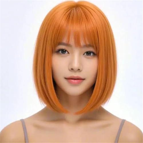 12 Inch Short Synthetic Wig With Bangs For Women