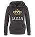 Produktbild Comedy Shirts - Queen - Damen Hoodie - Schwarz/Weiss-Gold Gr. XL