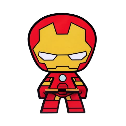 Image of Marvel Avengers Super Hero Iron Man Mobile Stand (Yellow), Mobile Stand for Desk, Useful Gadgets for Men, Student Gadgets, Mobile Phone Holder, Tablet Stand, Phone Accessories