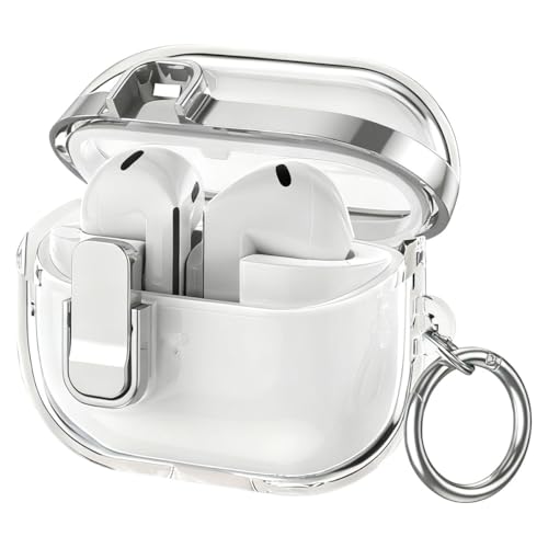 Miimall �Ή� Samsung Galaxy Buds3 FE/Buds3 Pro/Buds 3 �p �P�[�X �J�o�[ �d�C���b�L&�����f�� ���ϖh�~ �Z�L�����e�B���b�N �����J���r�i�t ���C�����X�[�d�Ή� �ϏՌ��E�L�Y�h�~ �i�N���A/�V���o�[���b�L�J