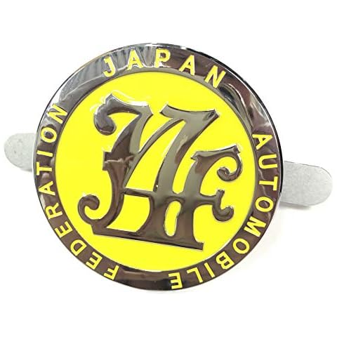 YELLOW Japan Automobile Federation JDM JAF METAL Emblem Badge For All Cars Front Grille Cover