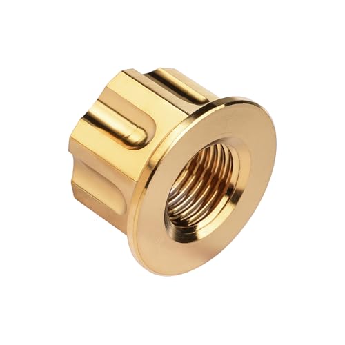 Image of Titanium M6 M8 M10 M12 M14 M16 Flange Bolt Nut Bicycle Motorcycle Rear Axle Car Modification Accessories Pack of 6 (M6 Pitch 1.0mm, Gold)