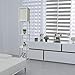 Simple Designs LF1014-WHT Etagere Organizer Storage Shelf Linen Shade Floor Lamp, White