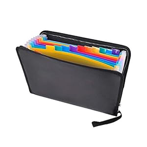 Kleurrijke documentenhouder met opbergtas voor etiketten-, brand- en waterbeschermingsdocumenten, met accordeon-design…