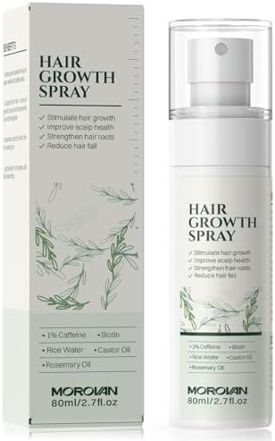 Rosemary Rice Water Hair Spray: 2.7 fl oz Hair Serum Strengthen Moisturize & Thicken Naturally for Dry Oily Flaky Thinning Damaged Hair Types