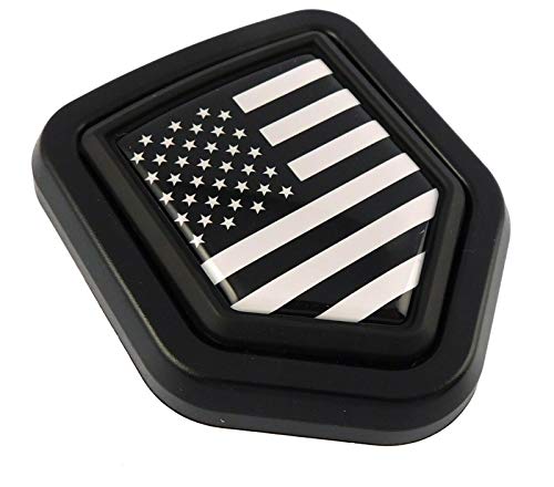 Image of USA Black flag car truck black Shield Grill Badge black grille mount emblem 2.6 inch x 3.1 inch