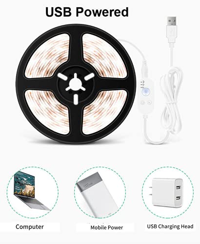 Tira LED con sensor de movimiento USB 5M blanco frío miniatura 5