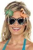 Qualität garantiert! Brille Schwarz mit Flamingo und Palme, One Size