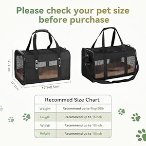 Petsfit 19x12x12 Pet Carrier for Large Cats (up to 20 lbs), Soft-Sided Small Dog Travel Carrier, Upgraded with Patented Buckle and Soft Padding, Ideal for Car Road Trips,Black Petsfit 19x12x12 Pet Carrier for Large Cats up to 20 lbs Soft Sided Small Dog Travel Carrier Upgraded with Patented Buckle and Soft Padding Ideal for Car Road TripsBlack