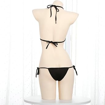 Ultra-Micro Sexy Micro Bikini Extreme Exposure Halter Neck String Panties Cosplay Costume Cute Gift Naughty Swimsuit Mini Bra Doll Lolita T-Shirt Transparent Costume Popular Ultra-Thin Cosplay