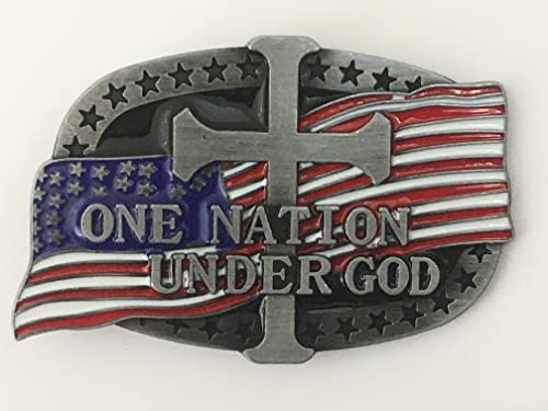 American Flag Belt Buckle USA Military One Nation Under God Belt Buckle4