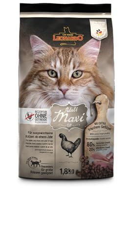 Leonardo Adult GF Maxi [300g] Cibo per gatti | Cibo secco senza cereali per gatti | Alimento completo per gatti di taglia grande di almeno 1 anno