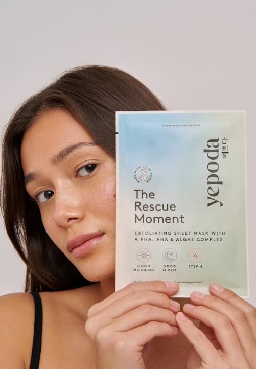 Yepoda The Rescue Moment, Exfoliating PHA & AHA Sheet Mask, Brightening & Purifying, Vegan Korean Sheet Mask for All Skin Types 25 ml - Image 4