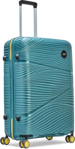 Image of Skybags Swirl Set of 3 Trolley Bag 56, 65 & 75cm | Small+Medium+Large | Hard Luggage | 8 Wheels Suitcase | Combination Lock with Anti-Theft Zipper | Polypropylene | 3 Years Warranty - Unisex (Cyan)