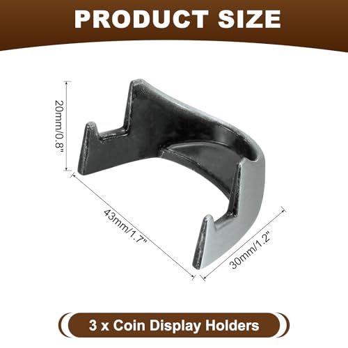 Soporte para monedas PATIKIL, 3 piezas color plata oscura miniatura 2