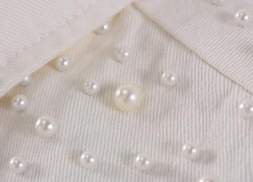 Womens Solid Color Long Sleeve Denim Jacket Pearls Beading Jean Jacket Coat4