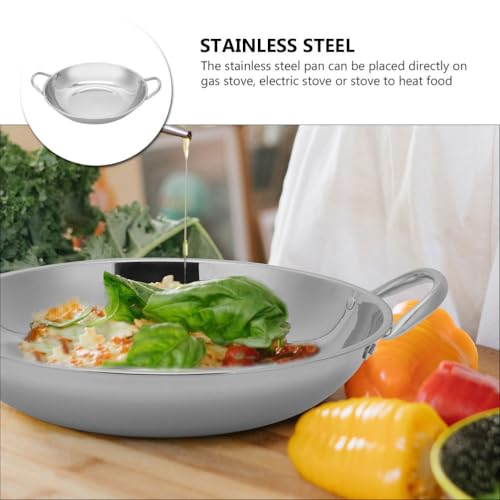 Garneck 2st Topf Aus Edelstahl Braten Camping Bratpfanne Aus Edelstahl Mit Deckel Küche Pfanne Steak Einkaufswagen Grillplatte Im Freien Eierpfanne Auflaufform Wok Metall Rostfreier Stahl