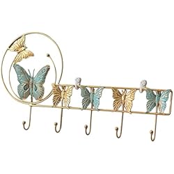 Perchero Nórdico Simple Folpus Gancho de pared para colgar detrás de la puerta, perchero portátil decorativo nórdico de hierro, perchero para llaves de puerta para entrada de puerta, mariposa