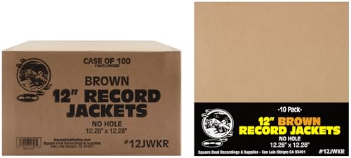 12" Record Jackets Without Center Hole - Kraft Brown