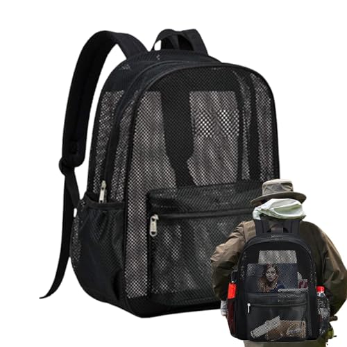 Sac à dos en maille, sac à dos en maille noire,Sac à dos léger en maille | Sac à dos universitaire transparent, sac à dos transparent pour étudiants universitaires pour les sports de fitness