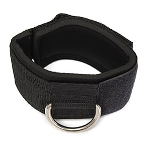 Exanko Enkelband D- Multi Gym Kabel Bevestiging Dijbeen Katrol Gewichtheffen Zwart