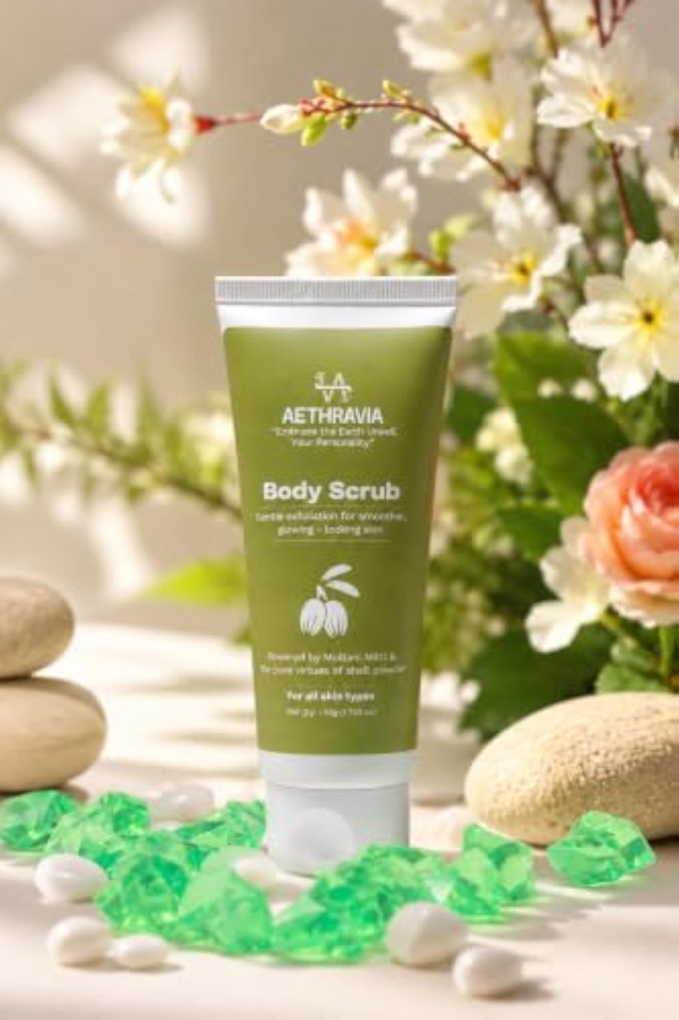Body Scrub with Multani Mitti, Walnut Shell Powder