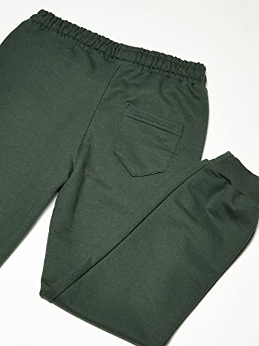 Calca Mini Com Punho Moletom Simples, Simples, Masculino, Verde Escuro, 08