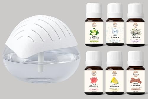Image of Portable 3-in-1 Air Purifier, Aroma Diffuser & Air Humidifier with 1500ml Water Tank - Electric Revitalizer with 5 Free 50ml Essential Oils for Home, Office, Bedroom & Spa (White)