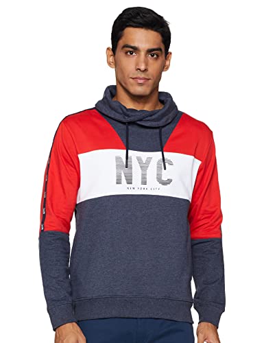 Image of Max Poly Men's Cotton Printed Full Sleeves Athleisure Hooded Sweatshirt