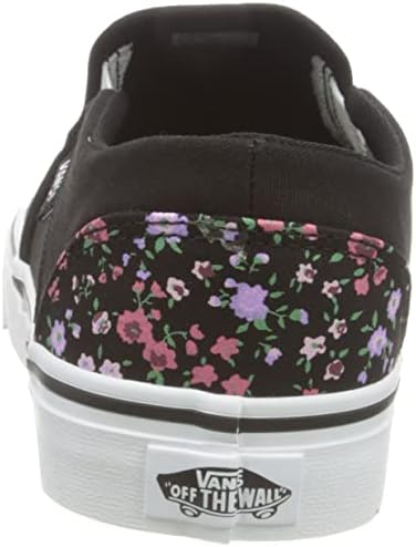 Vans Unisex Asher Canvas Low Platform Slip On Sneaker - Ditsy Floral Black/White 6 | Image 2