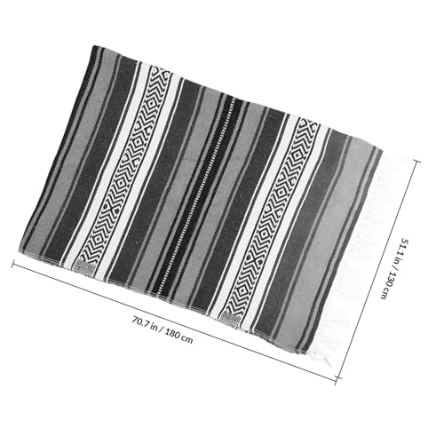 Couverture Mexicaine TEHAUX Plaid Tissé en Polyester Coton - 3