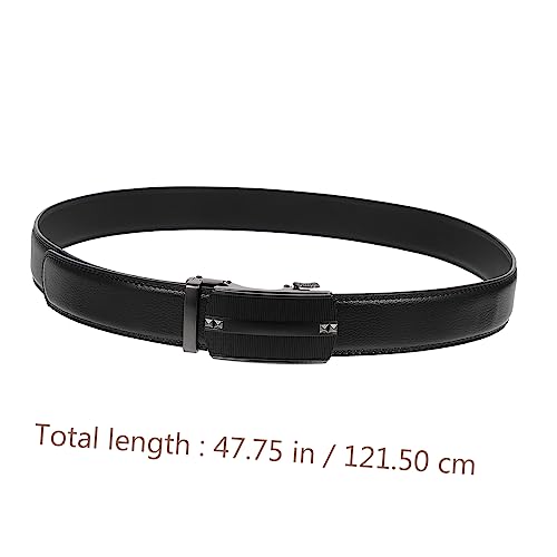 BESPORTBLE 1pc Men Automatic Buckle Leather Belt Durable Business Waistband for Gentlemen Stylish Design Easy to Use for Work Casual and Social Events2