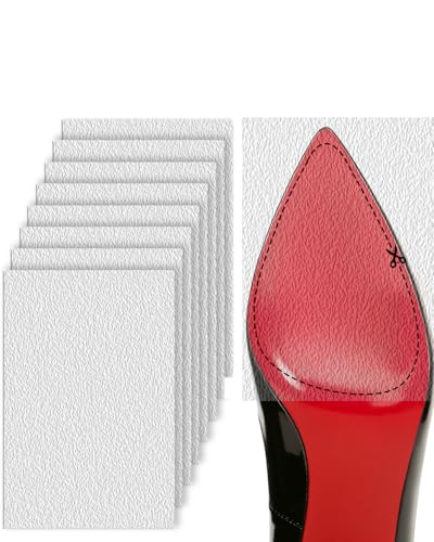 Snqqmtt 8 Pack Shoe Sole Protector Self-Adhesive Shoe Bottom Protectors for High Heel Non-Slip Wear Resistant Sole Protectors Guard for Red Bottom Heels (5.9 x 3.9inches Clear)