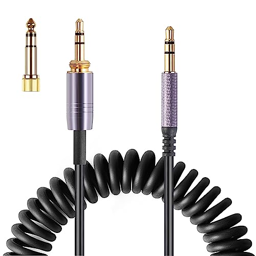 Studio3 Coiled Audio Cable Replacement for Beats Studio3 / Solo3 Wireless Headphones,3.5mm Inline Mic/Volume Control Headphone Cable for PS5 Xbox One,8 ft.…
