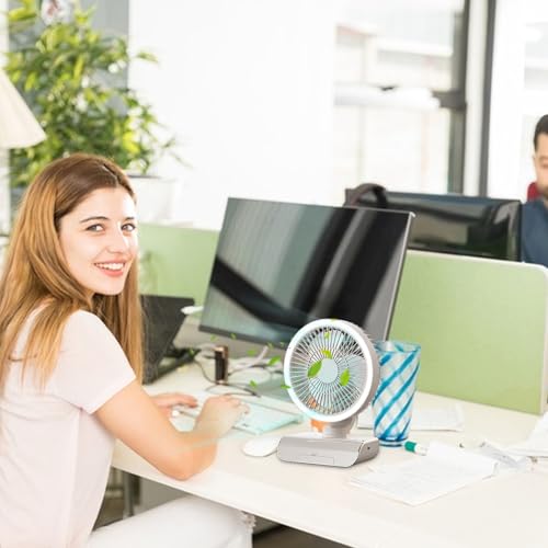 Ventilateur de table oscillant avec batterie 2000mah et télécommande sans fil - 4