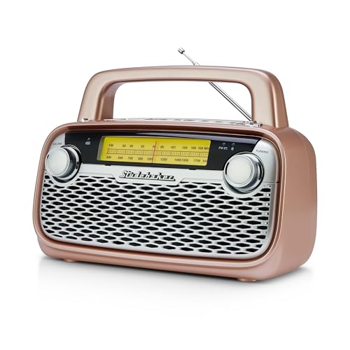 Haut-parleur Bluetooth et radio AM/FM portable Studebaker SB2006 rechargeable or rose