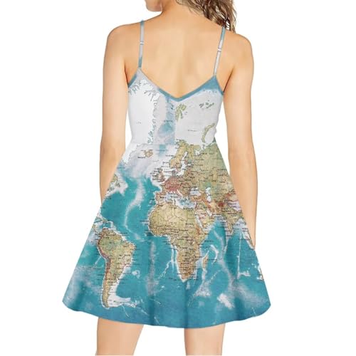 Image of Biyejit Women Casual Loose Dress Strap Long Summer Beach Swing Dress
