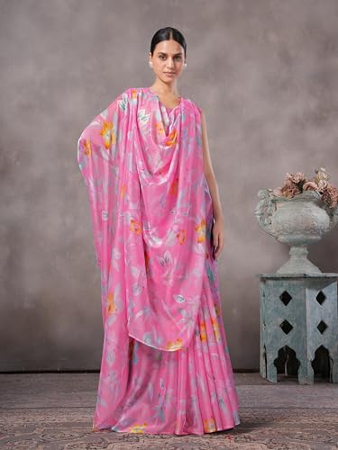 Image of Garden Vareli Floral Print Nara Chiffon Saree