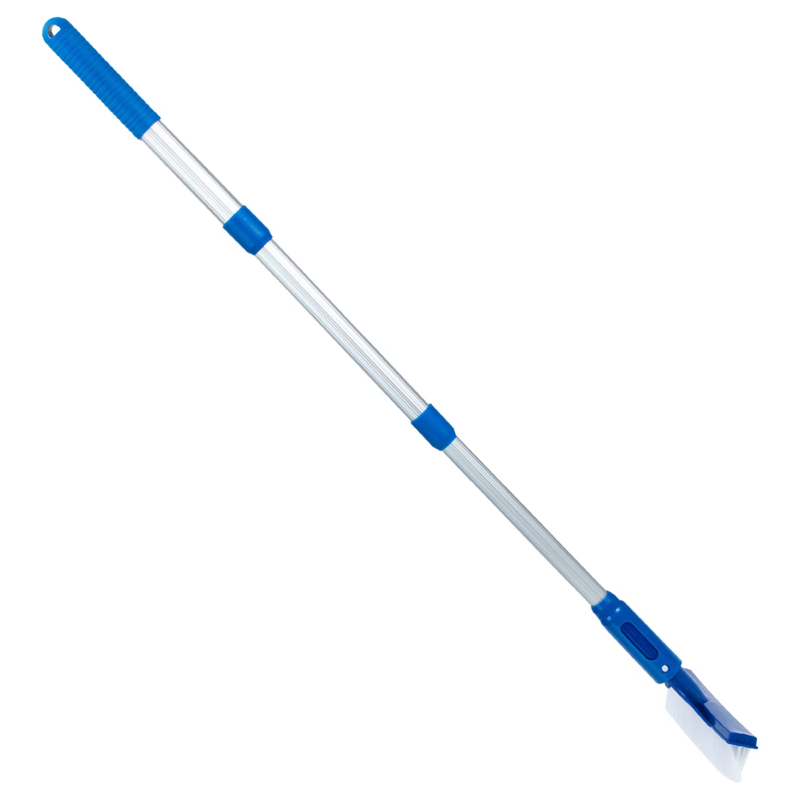 Brosse de Piscine en Aluminium et Abs Robuste Bleue Manche Télescopique pour Nettoyage des Murs et Carrelages de Piscine