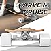 Nattork 42 Inch Cruiser Longboard Skateboard Complete 8 Ply Canadian Hard Maple for Commuting, Carving & Downhill Riding with T-Tool, Made for Adults, Teens and Kids