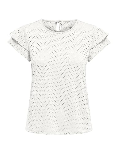 Onlsmilla S/S O-Neck Frill Top JRS
