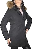 Pelliccia vera e staccabile Fantasy Eskimo Arctic Parka Piumino Ecopiuma Ecologica Giaccone Donna Lungo Collo Pelliccia (40 S IT Donna, Nero)